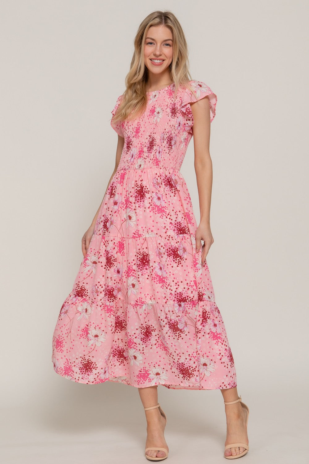 Smocked Charm Floral Dress