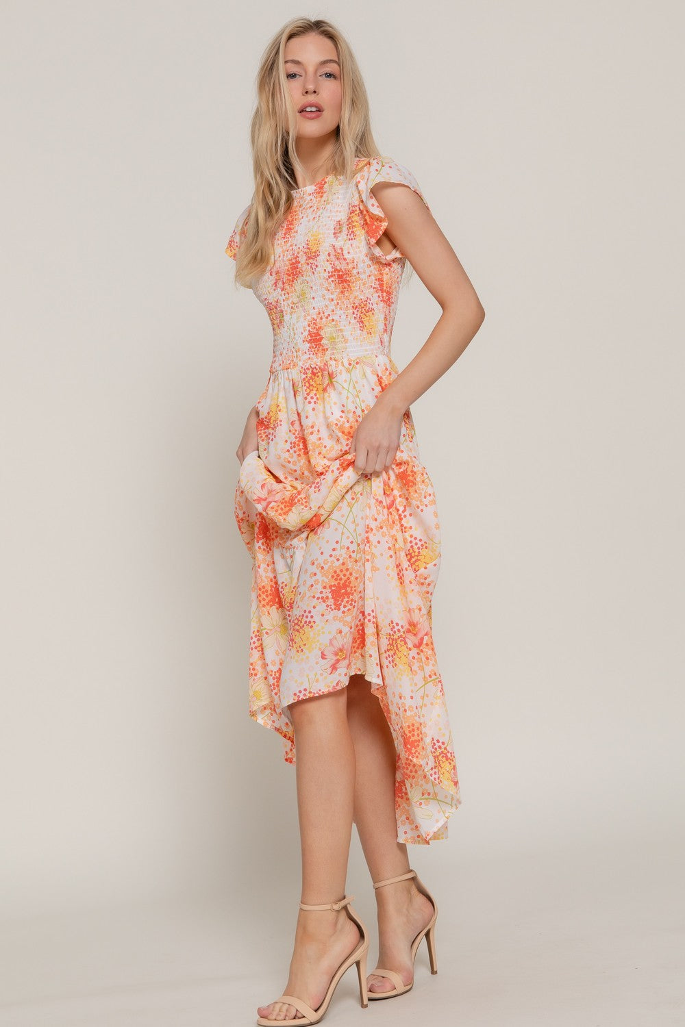 Smocked Charm Floral Dress